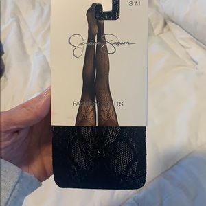 Black fashion tights with pattern